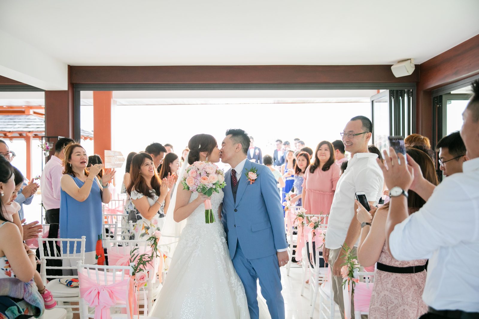 Villa Santisuk — ceremony on the pool terrace, Elaine & Jason (November 2018)