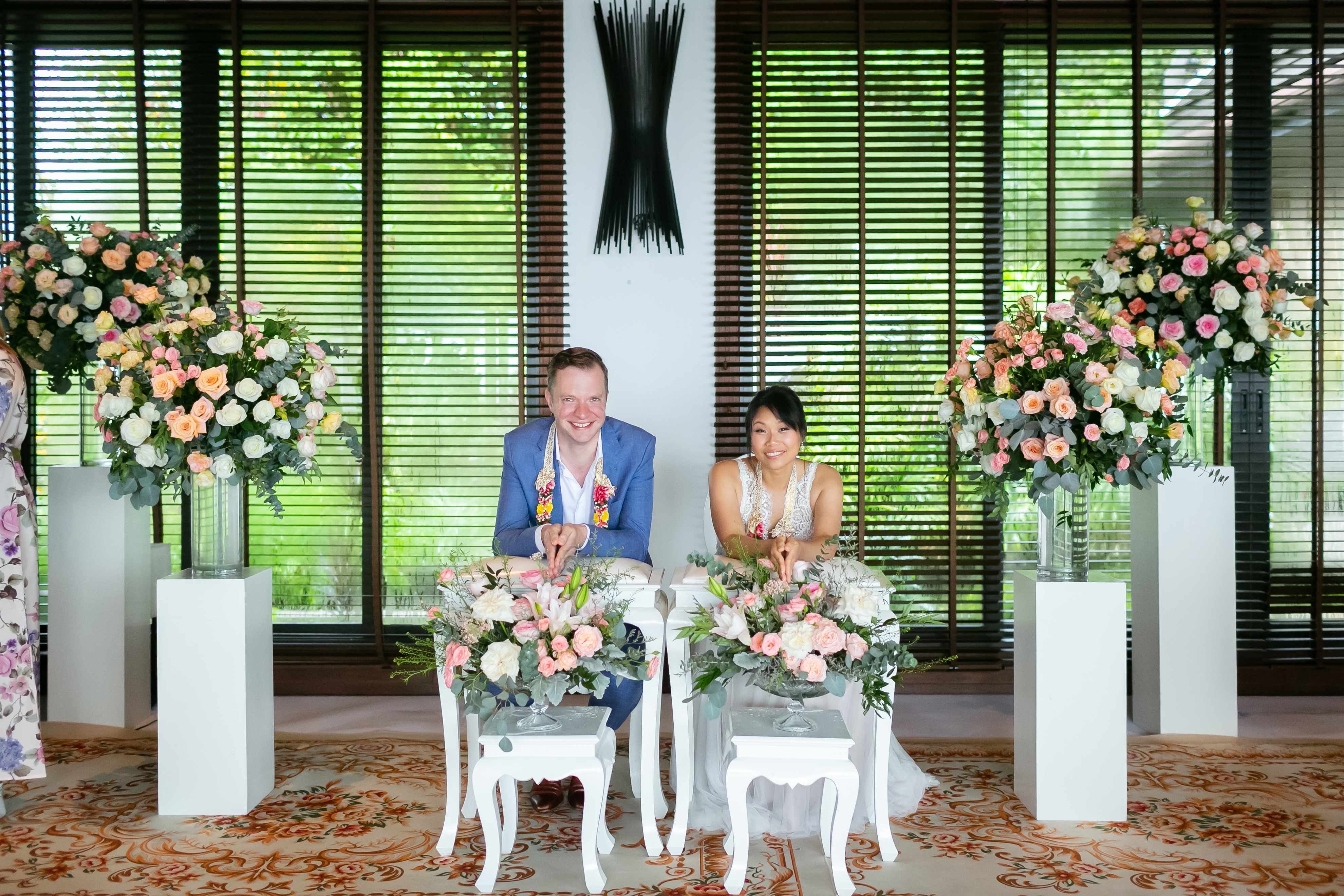 Portrait of Gitt and Jeroen at Villa Aye on their wedding day