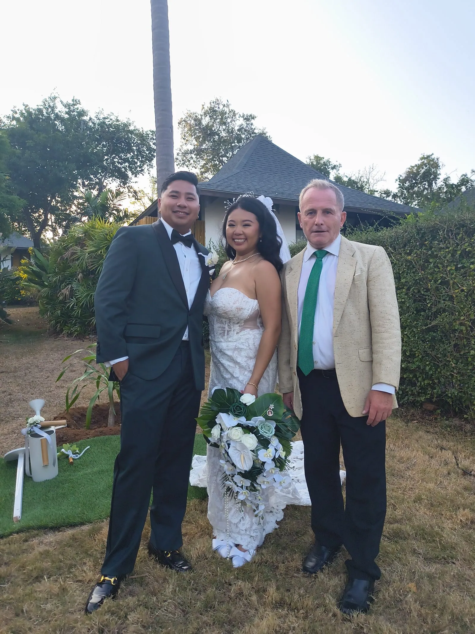 The Vijitt Resort — a wedding ceremony in progress on the beachfront lawn