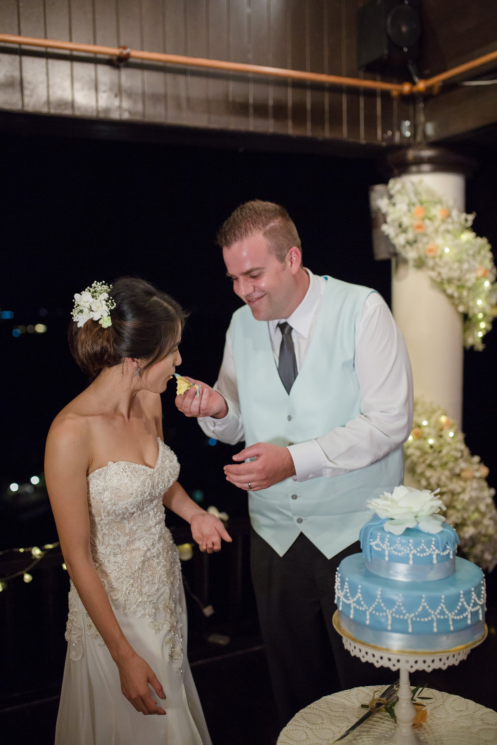 Cake cutting on the terrace at Villa Baan Chang Thai