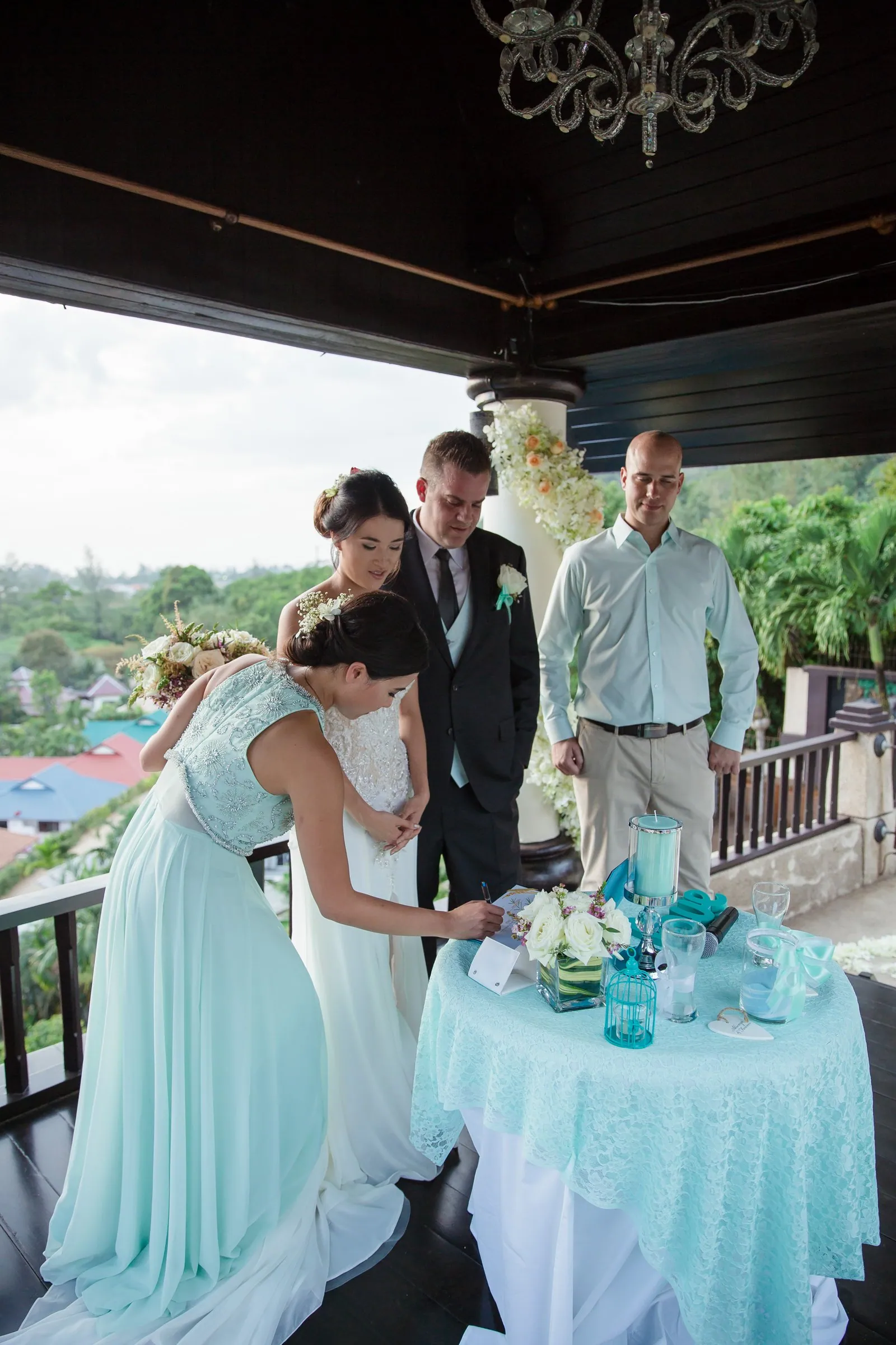 A unity sand ceremony detail at Villa Baan Chang Thai