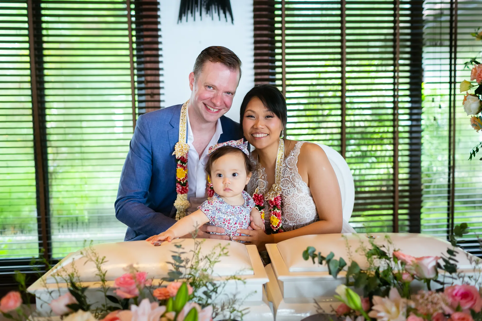 Gitt and Jeroen on their wedding day at Villa Aye, Kamala, 23 November 2023