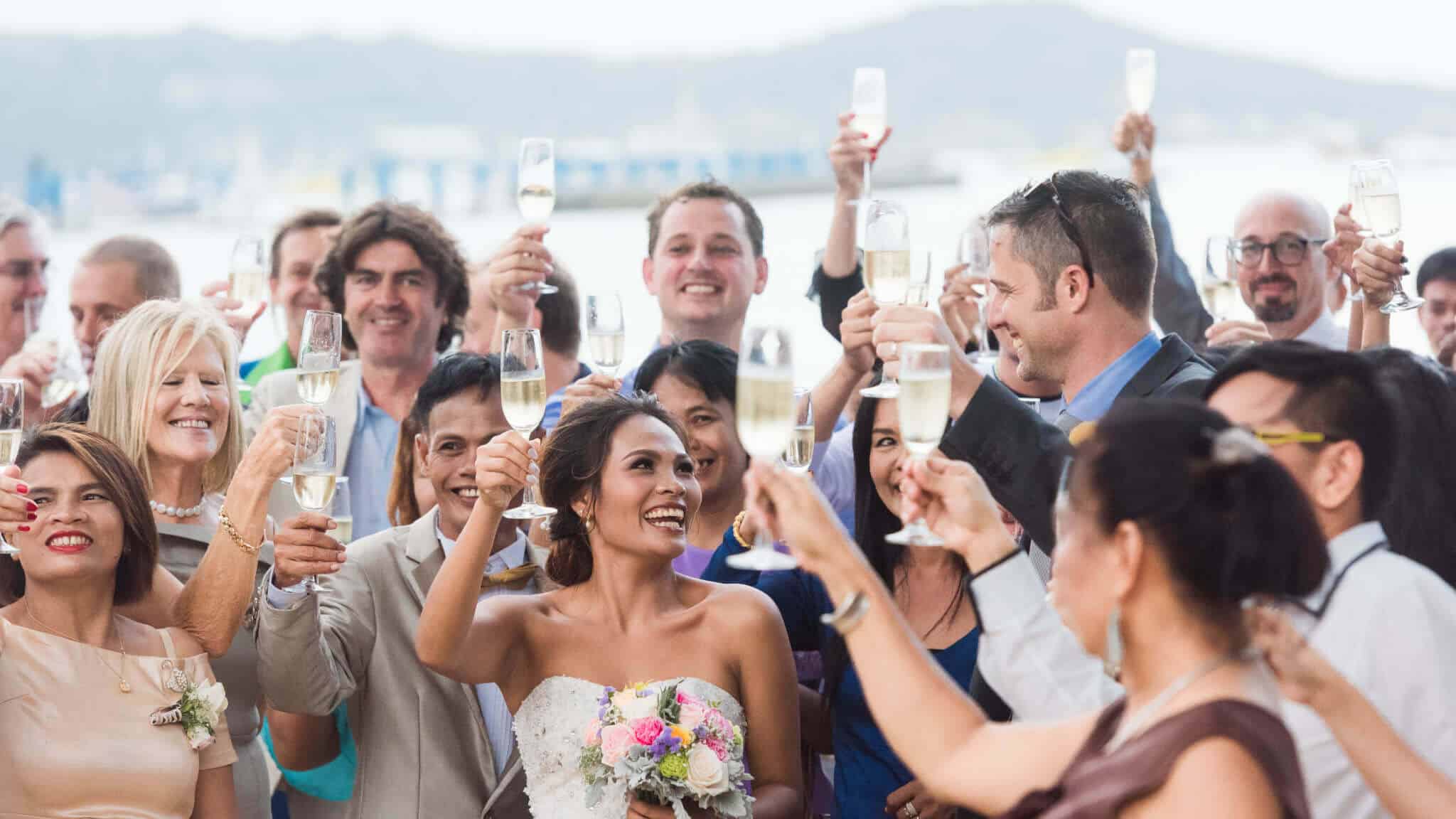 Champagne Toast Beach Wedding Phuket Thailand
