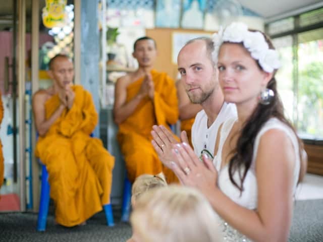Thai Monks Wedding Blessing Phuket Thailand