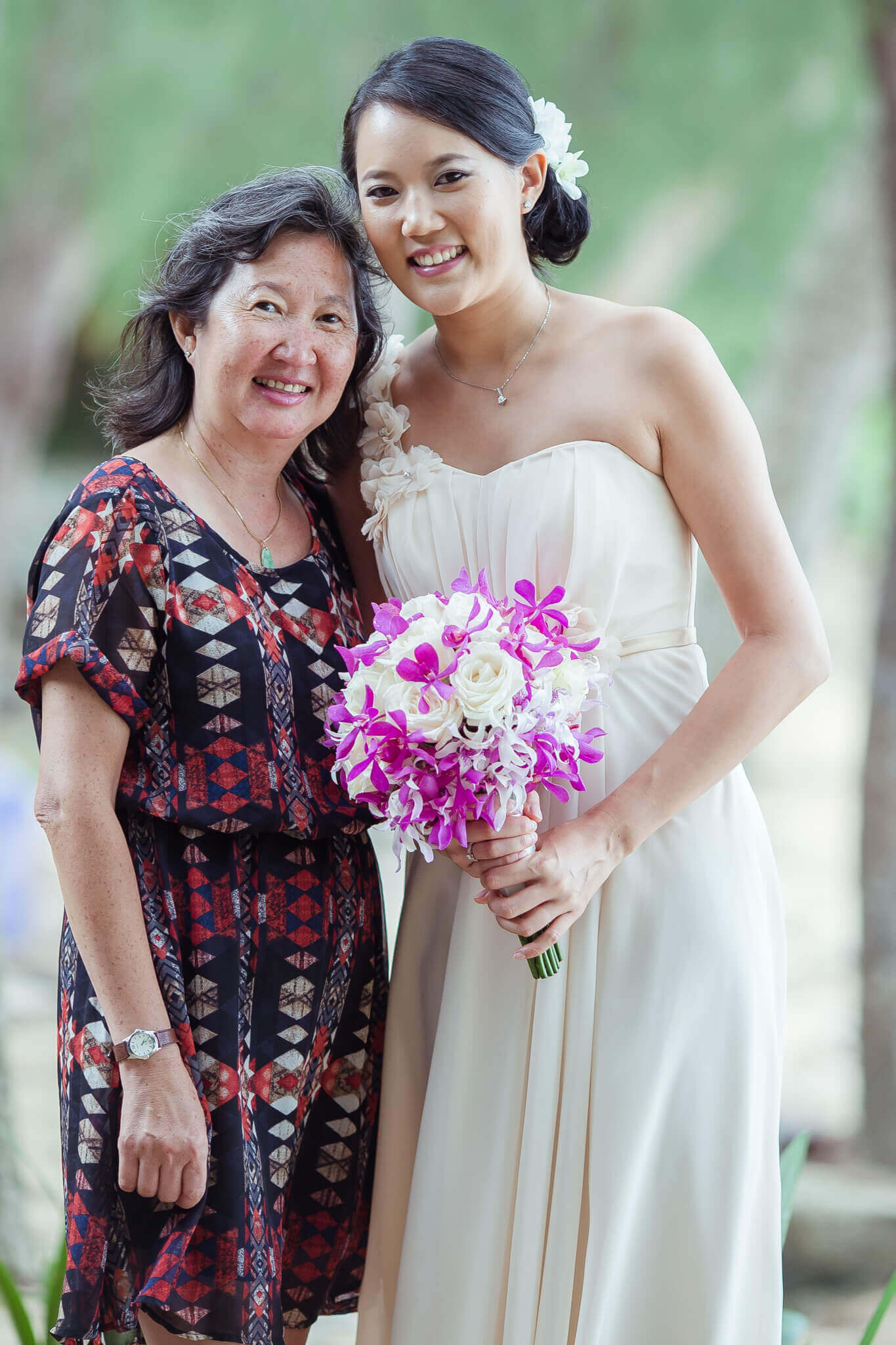 Bride and Mother - Bride and Groom Wedding Photography Wedding Planners Phuket Thailand
