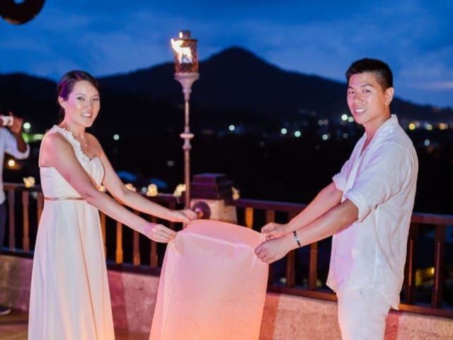 Floating Love Lantern Phuket Thailand