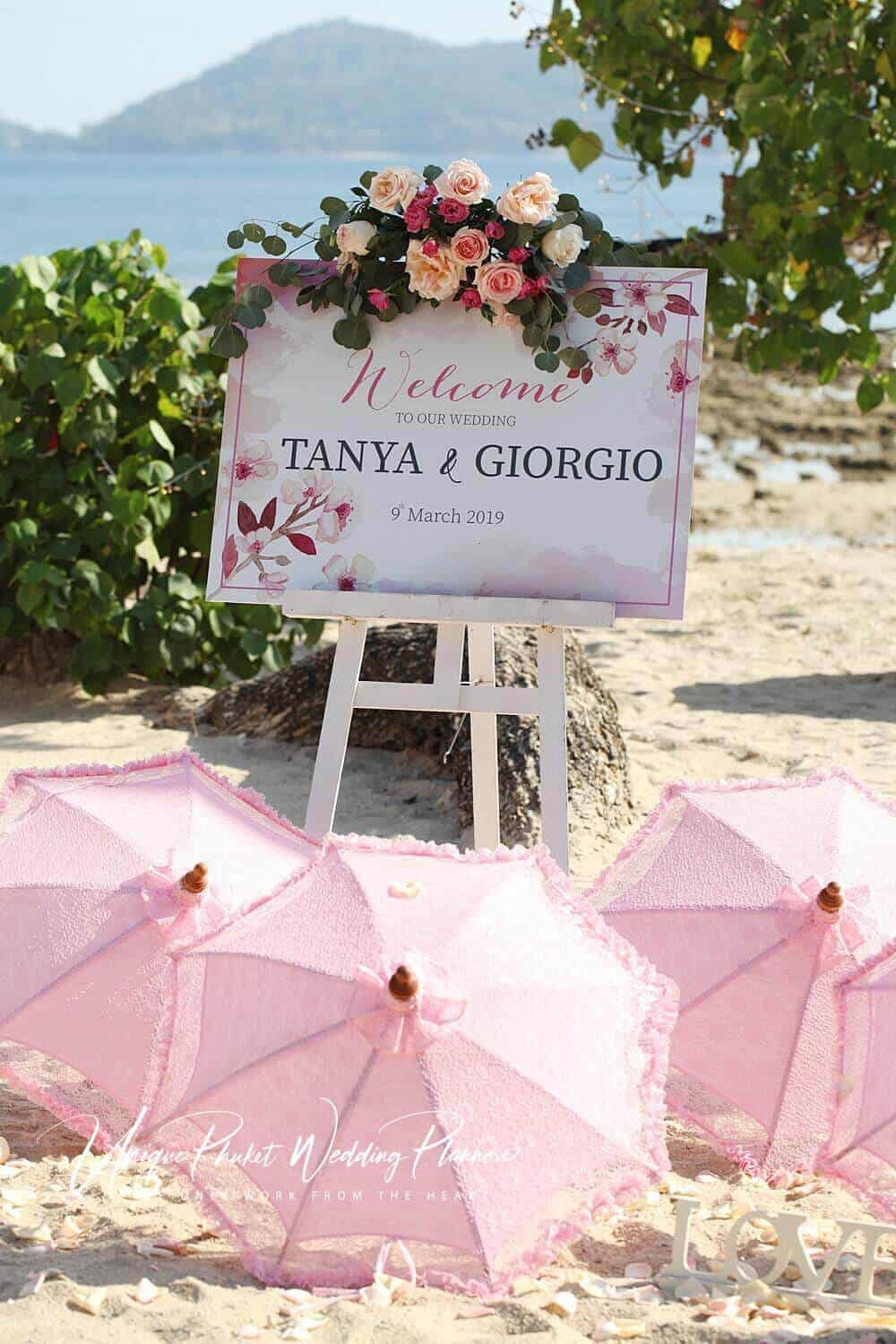 Tanya & Giorgio Beach Wedding 9th March 2019, Thavorn Beach Village 3 Unique Phuket